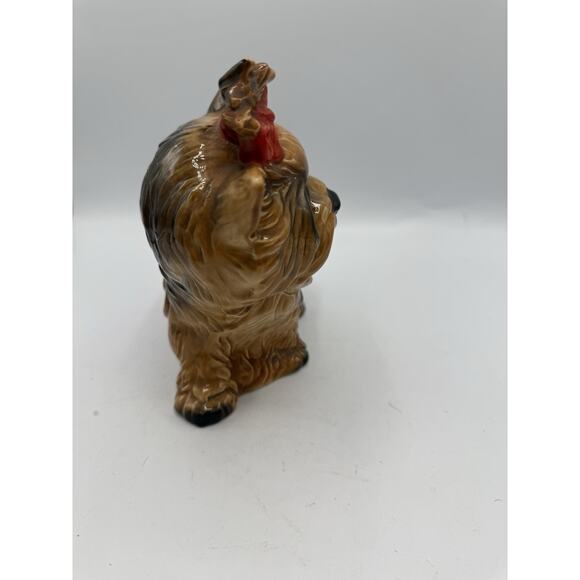 Goebel West Germany Yorkshire Terrier Yorkie Dog Figurine Red Bow #30035 Vintage - Picture 2 of 6